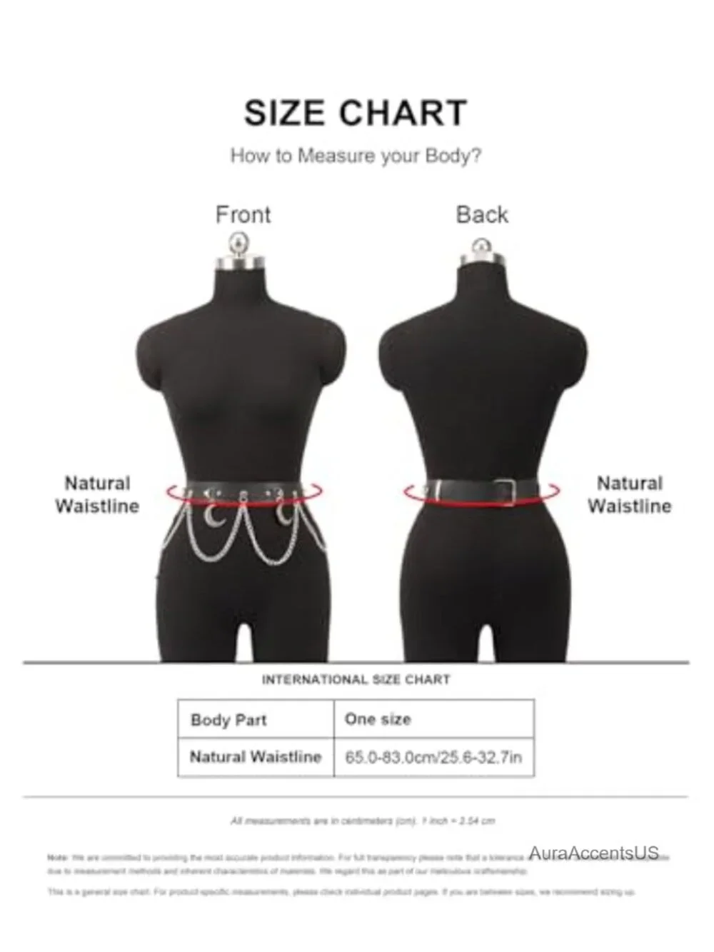 Faux Leather Chain Waist Belt with Moon Charm Punk Gothic